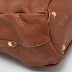 Pre Owned Prada Brown Vitello Daino Leather Sacca 2 Manici Tote