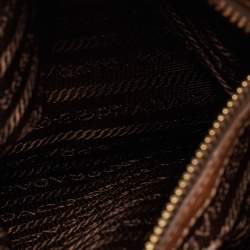 Pre Owned Prada Brown Vitello Daino Leather Sacca 2 Manici Tote