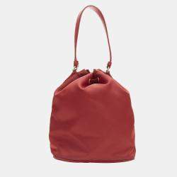 Prada Red Nylon Tessuto Bucket Shoulder Bag