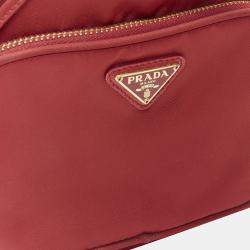 Prada Red Nylon Tessuto Bucket Shoulder Bag