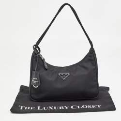 Prada Black Nylon Re-Edition 2000 Baguette Bag