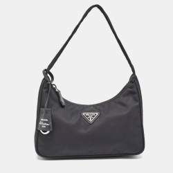 Prada Black Nylon Re-Edition 2000 Baguette Bag