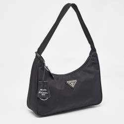 Prada Black Nylon Re-Edition 2000 Baguette Bag