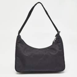 Prada Black Nylon Re-Edition 2000 Baguette Bag