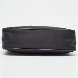 Prada Black Re Nylon and Leather Re-Edition 2005 Baguette Bag