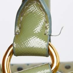 Prada Green Perforated Saffiano Fori Patent Leather Satchel