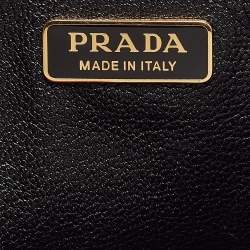 Pre Owned Prada Black Saffiano Lux Leather Cahier Shoulder Bag