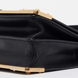 Pre Owned Prada Black Saffiano Lux Leather Cahier Shoulder Bag