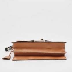 Pre Owned Prada Tricolor Vitello Leather Sound Flap Top Handle Bag