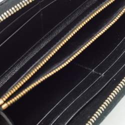 Pre Owned Prada Black Quilted Saffiano Leather Zip Around Wallet