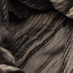 Pre Owned Prada Brown Nylon and Leather Gaufre Hobo