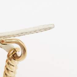 Pre Owned Prada Off White/Gold Nylon and Leather Oro Chain Crossbody Bag