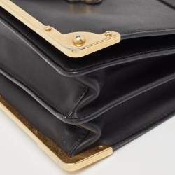 Prada Black Leather Cahier Shoulder Bag