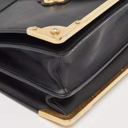 Prada Black Leather Cahier Shoulder Bag