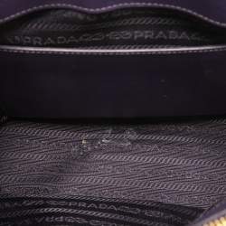 Pre Owned Prada Violet Saffiano Leather Mini Galleria Double Zip Tote