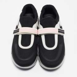 Prada Black Mesh and Leather Cloudbust Sneakers Size 38.5