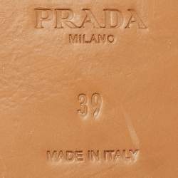 Prada Blue Patent Leather Studded Flat Slides Size 39