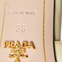 Prada Cream Patent Leather Slide Sandals Size 38