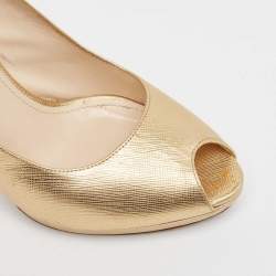 Pre Owned Prada Saffiano Leather Peep Toe Platform Pumps Size 40