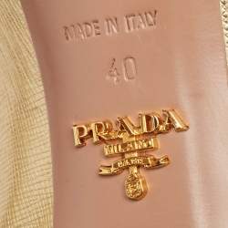 Pre Owned Prada Saffiano Leather Peep Toe Platform Pumps Size 40