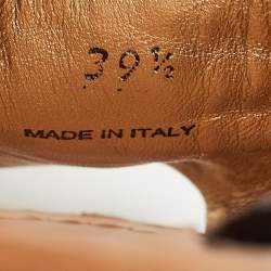 Pre Owned Prada Black/Gold Snakeskin Embossed Crystal Embellished Slingback Flats Size 39.5