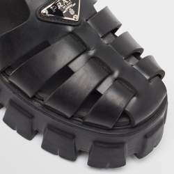 Prada Black Rubber Monolith Sandals Size 37