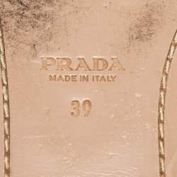 Prada Silver Glitter Slide Flats Size 39
