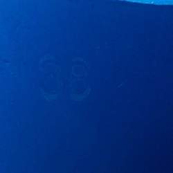 مملوكة مسبقًا Prada Blue Rubber Platform Ankle Strap Sandals Size 38