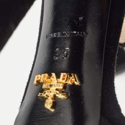 Prada Black Suede Ankle Strap Sandals Size 35