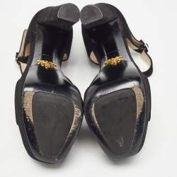 Prada Black Suede Ankle Strap Sandals Size 35