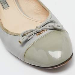 Prada Grey Patent and Leather Ballet Flats Size 42