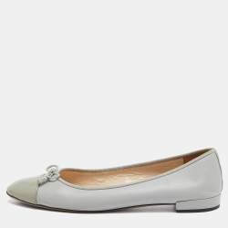 Prada Grey Patent and Leather Ballet Flats Size 42