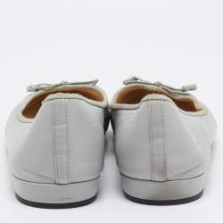 Prada Grey Patent and Leather Ballet Flats Size 42