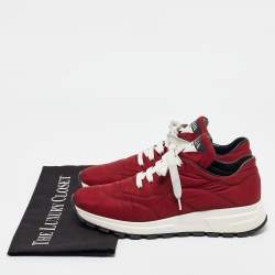 Prada Burgundy nylon Details Low Top Sneakers Size 38