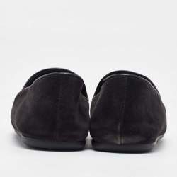 Pre Owned Prada Black Suede Slip On Smoking Slippers Size 38