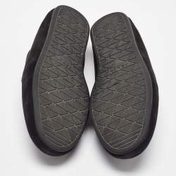 Pre Owned Prada Black Suede Slip On Smoking Slippers Size 38