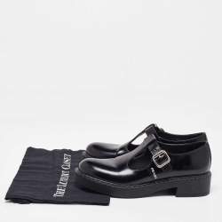 Prada Black Leather Mary Jane Loafers Size 38.5