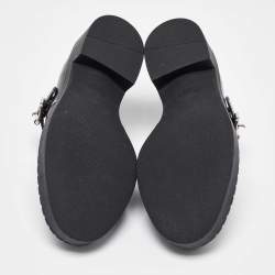 Prada Black Leather Mary Jane Loafers Size 38.5