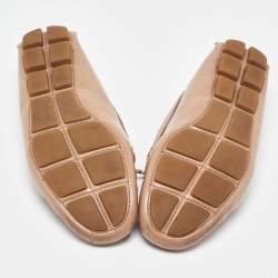 Prada Beige Patent Leather Bow Loafers Size 37.5