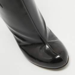 D&G Black Patent Leather Buckle Detail Over The Knee Length Boots Size 38.5