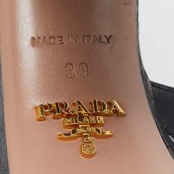 Prada Black Patent Leather Ankle Strap Sandals Size 39