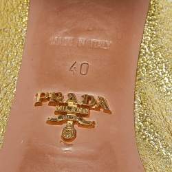 Pre Owned Prada Yellow Patent Leather Block Heel Pumps Size 40