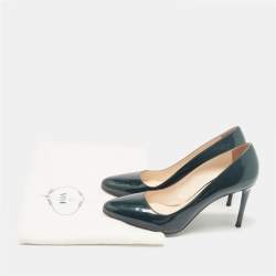 Prada Green Patent Leather Pointed Toe Pumps Size 40