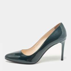 Prada Green Patent Leather Pointed Toe Pumps Size 40