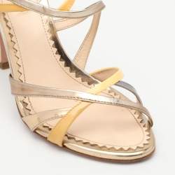 Prada Multicolor Patent and Leather Strappy Sandals Size 36.5