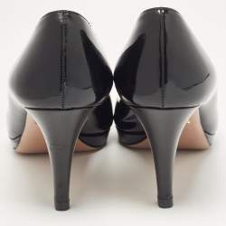 Pre Owned Prada Black Patent Leather Platform Pumps Size 40.5