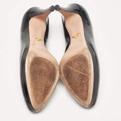 Pre Owned Prada Black Patent Leather Platform Pumps Size 40.5