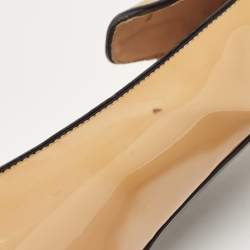 مملوكة مسبقًا Prada Beige Patent Leather Smoking Slippers Size 36.5