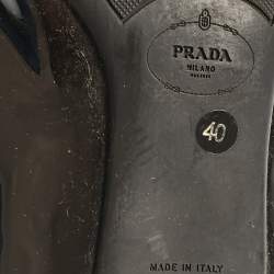 Pre Owned Prada Black/Beige Patent Leather Block Heel Pumps Size 40