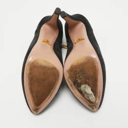 Prada Black Suede Ankle Booties Size 37.5
